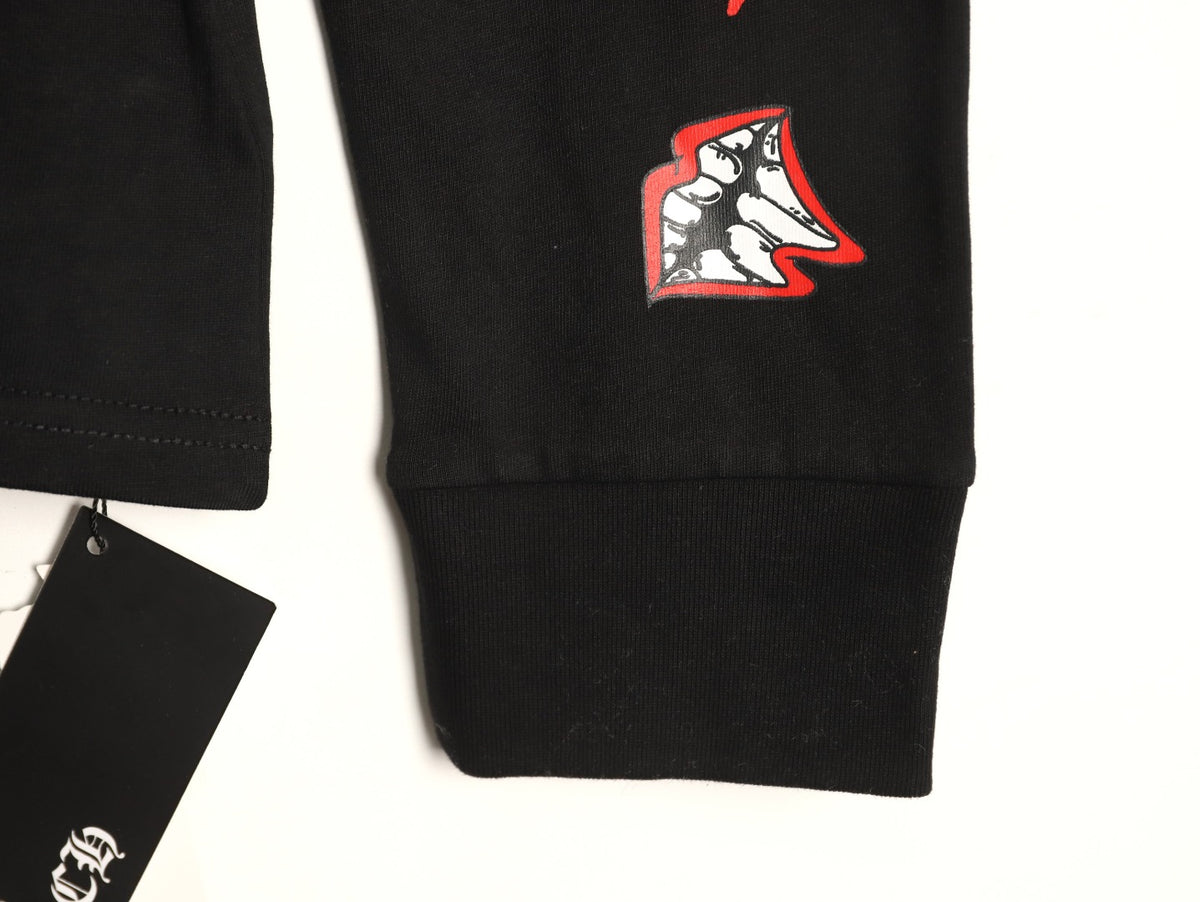 Chrome Hearts Black Tooth-and-Cross Graphic Long-Sleeve T-Shirt
