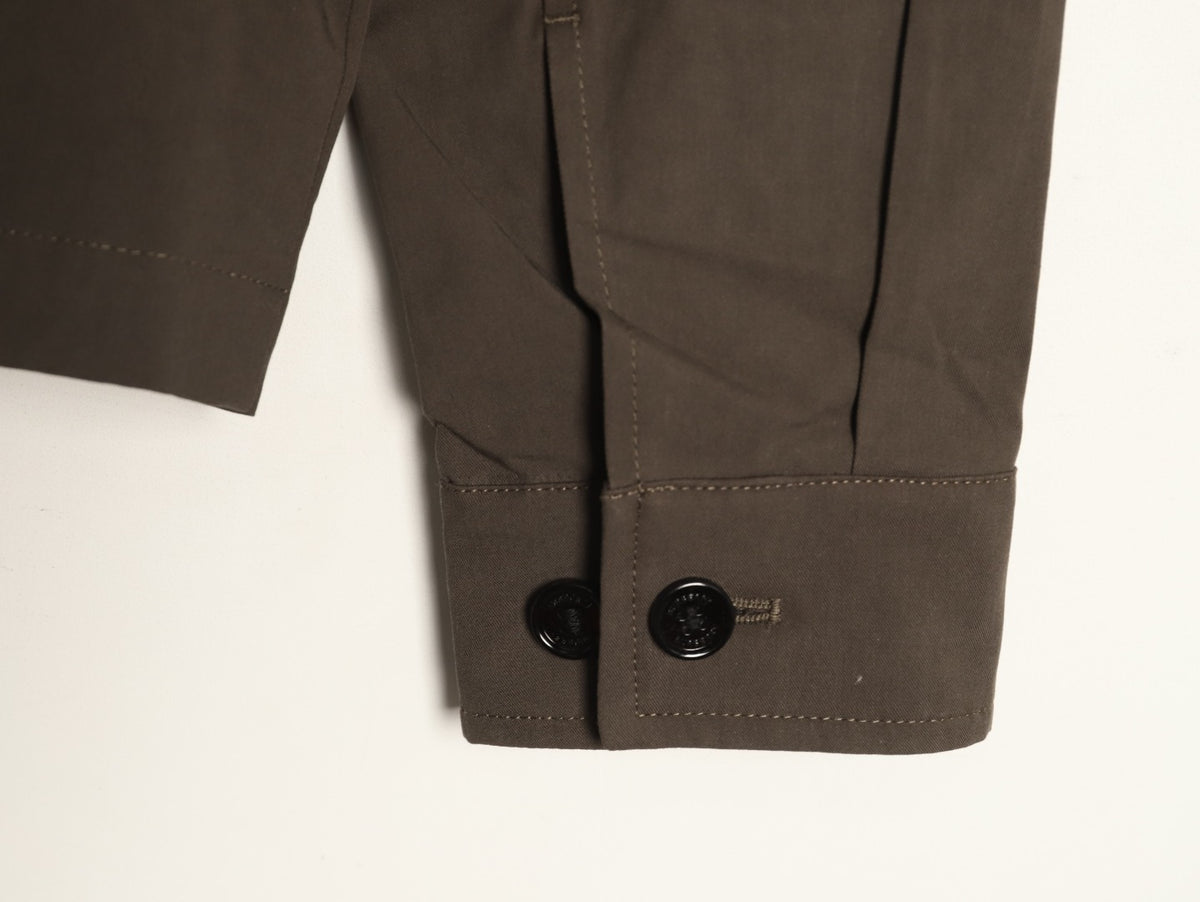 Burberry Dark Taupe Check-Lined Equestrian-Motif Zip Jacket