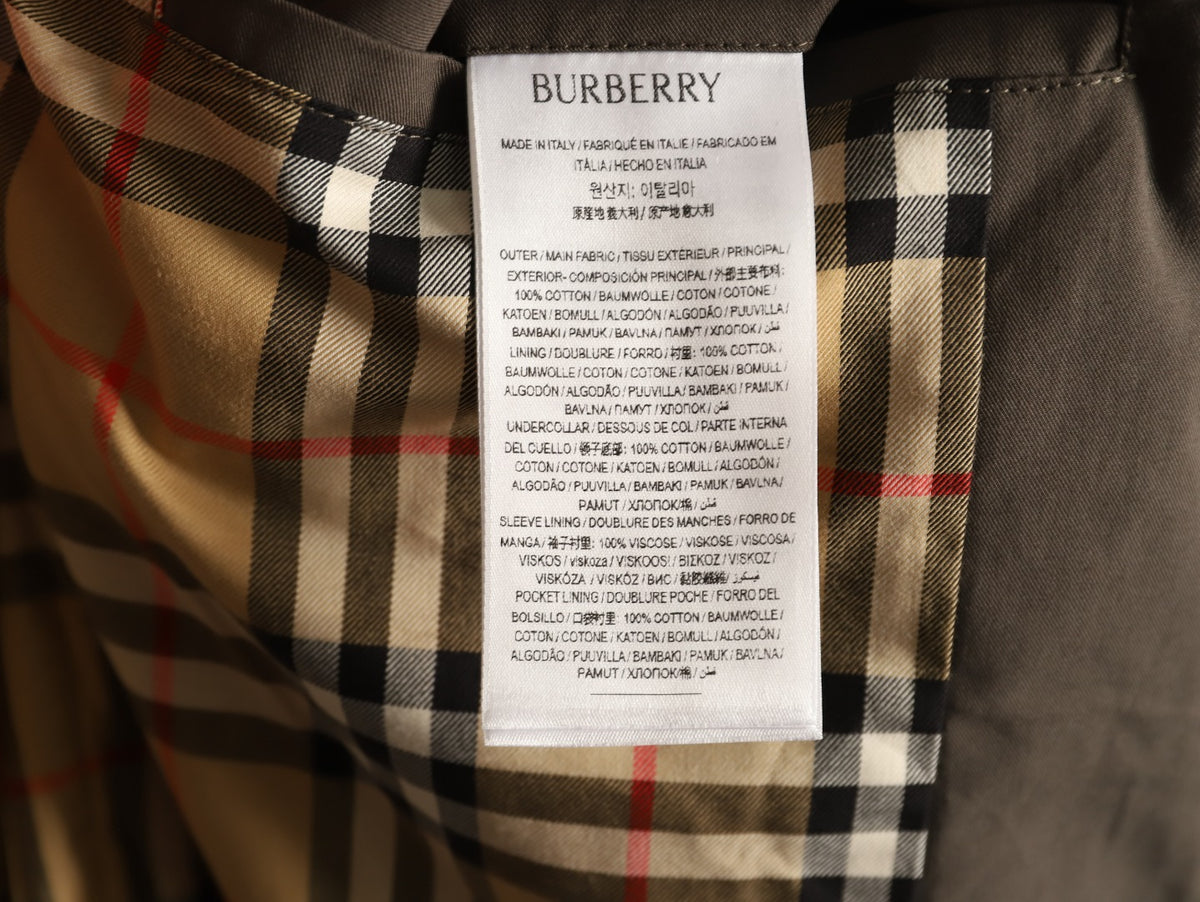 Burberry Dark Taupe Check-Lined Equestrian-Motif Zip Jacket