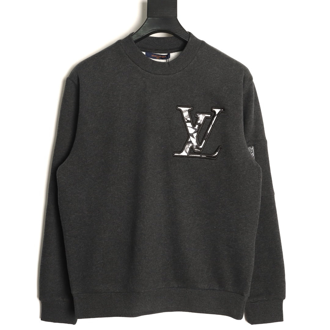Louis Vuitton Charcoal LV Chest and Back-Motif Crewneck Sweatshirt