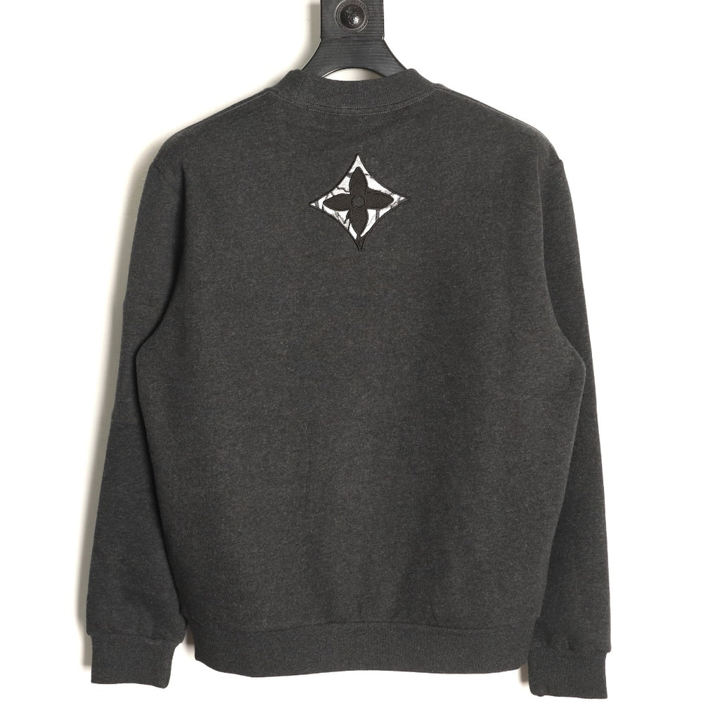 Louis Vuitton Charcoal LV Chest and Back-Motif Crewneck Sweatshirt