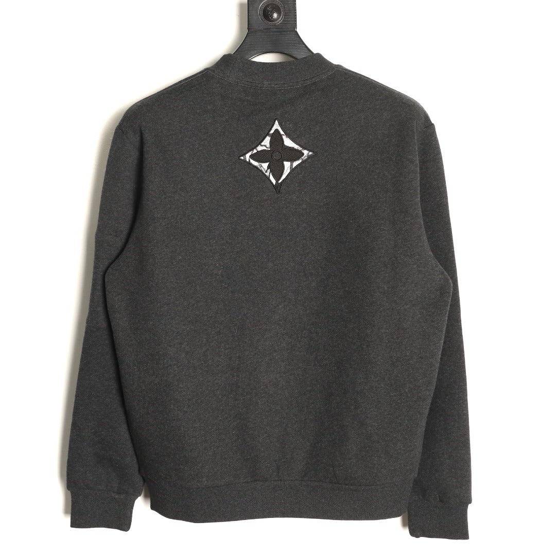 Louis Vuitton Charcoal LV Chest and Back-Motif Crewneck Sweatshirt