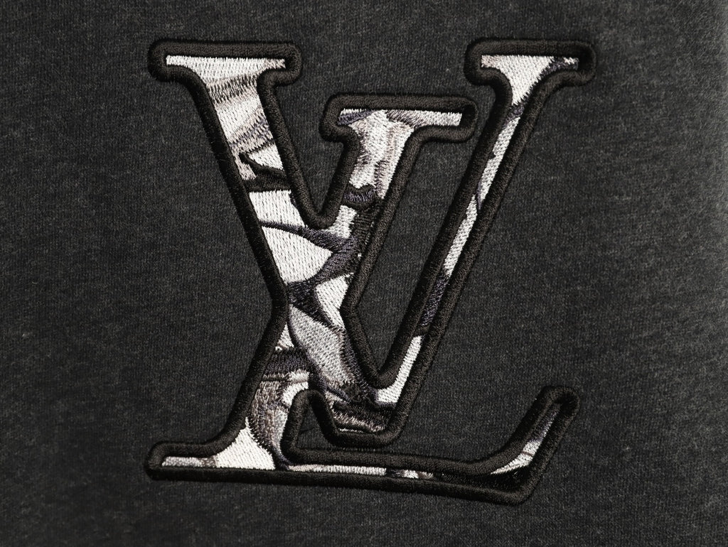 Louis Vuitton Charcoal LV Chest and Back-Motif Crewneck Sweatshirt