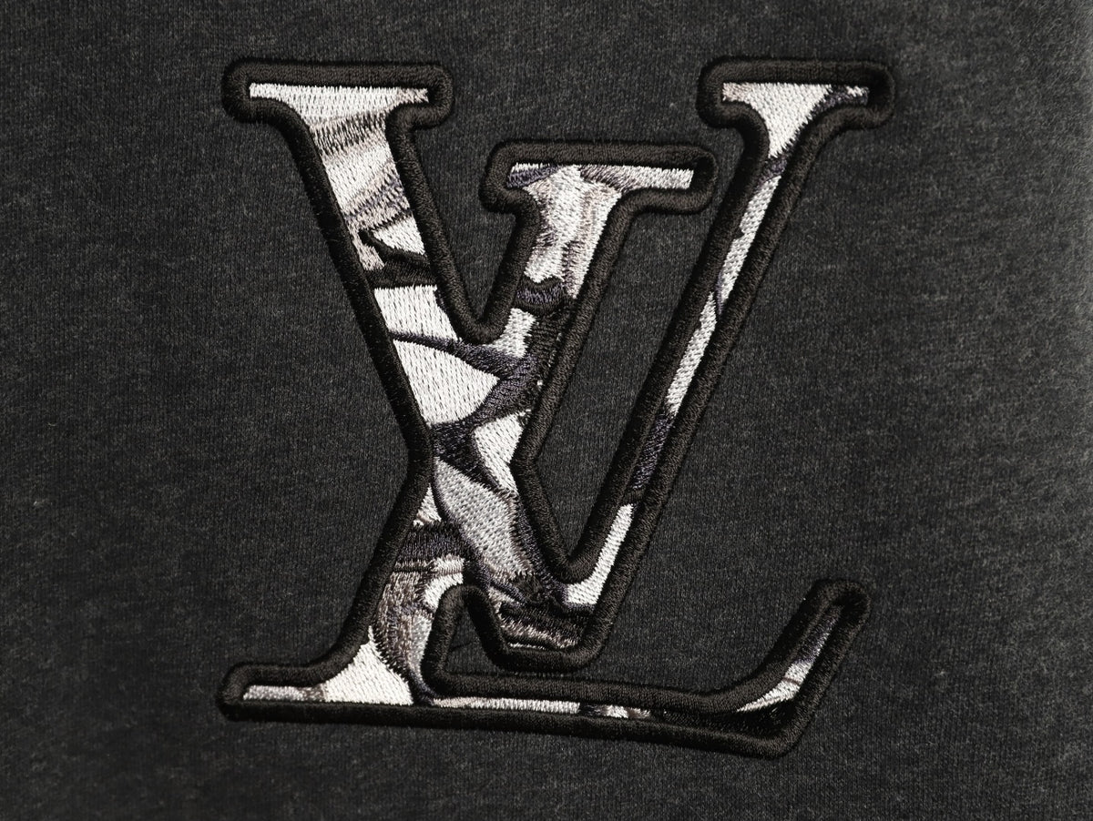Louis Vuitton Charcoal LV Chest and Back-Motif Crewneck Sweatshirt