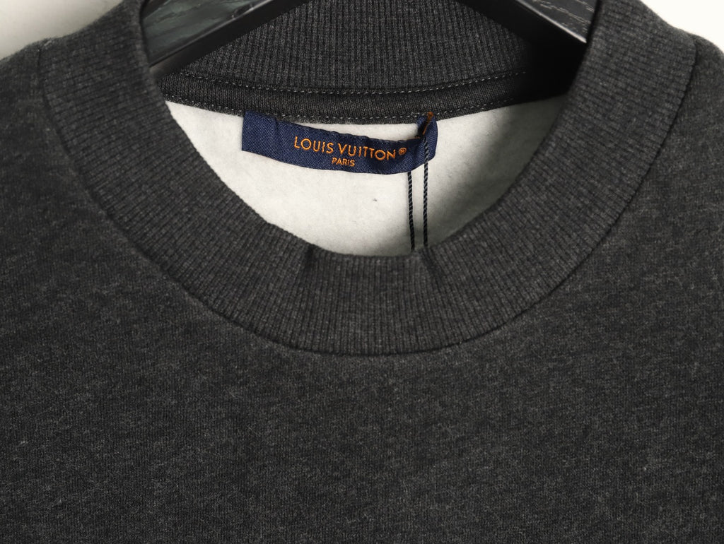 Louis Vuitton Charcoal LV Chest and Back-Motif Crewneck Sweatshirt