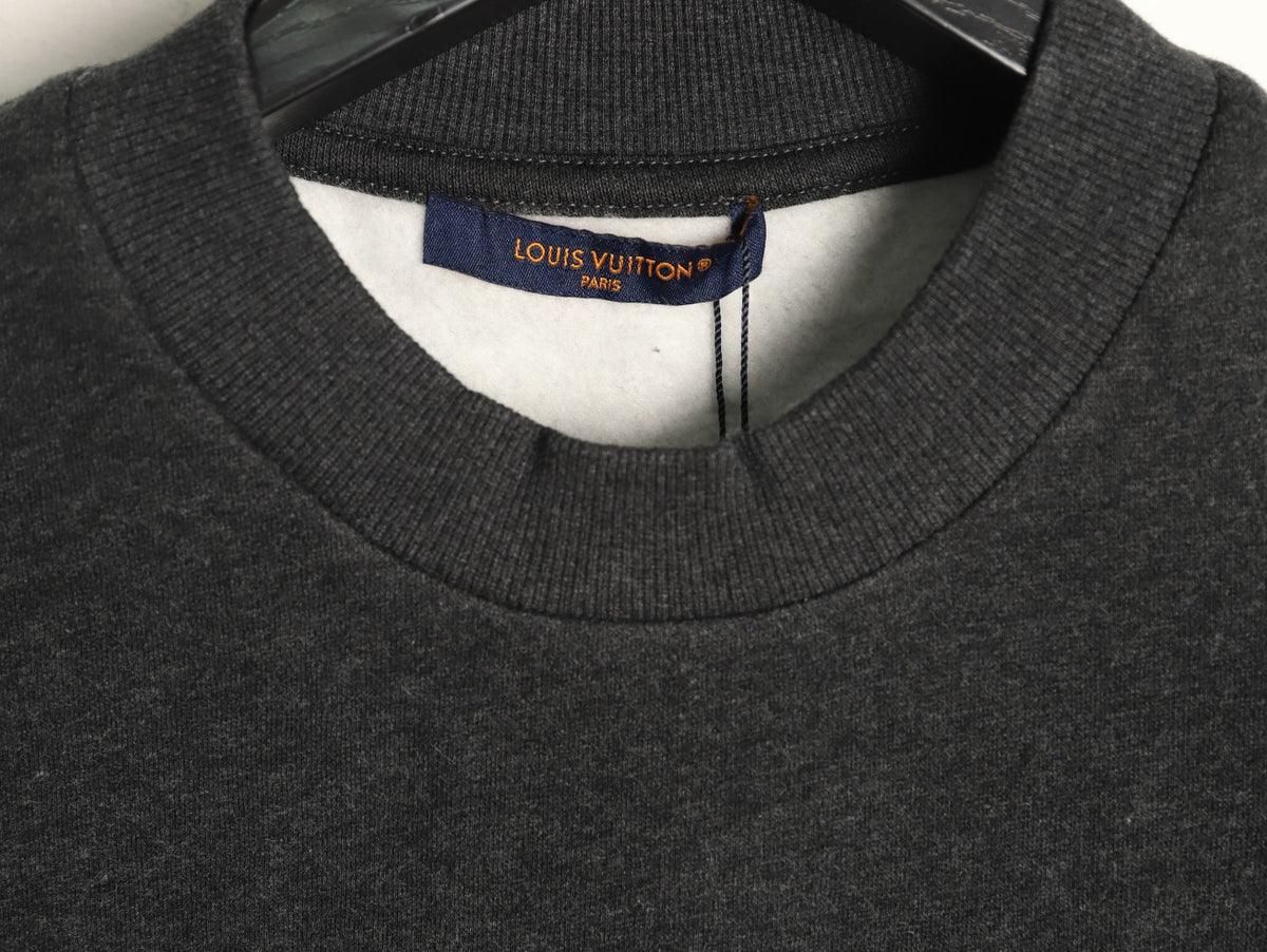 Louis Vuitton Charcoal LV Chest and Back-Motif Crewneck Sweatshirt
