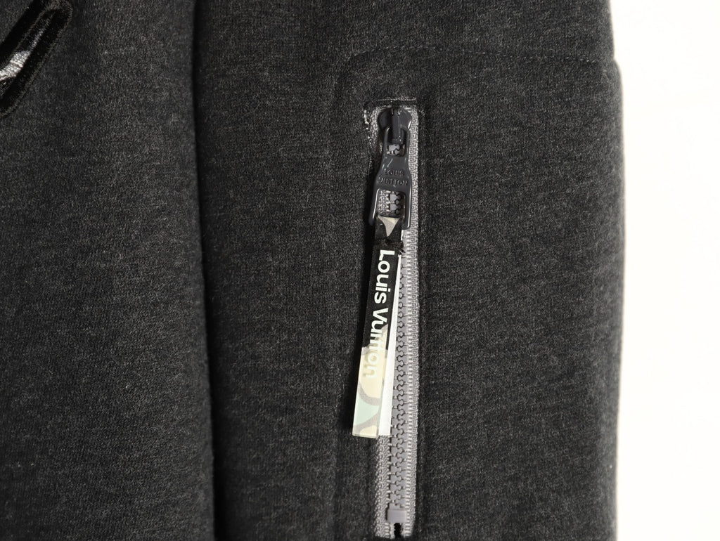Louis Vuitton Charcoal LV Chest and Back-Motif Crewneck Sweatshirt