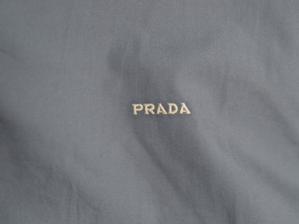 Prada Gray PRD Chest-Letter Zip Jacket