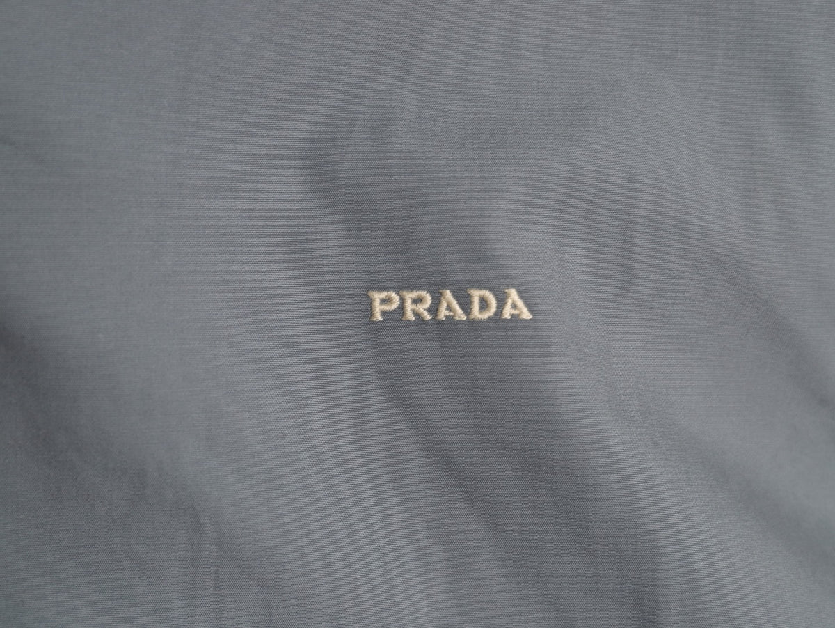 Prada Gray PRD Chest-Letter Zip Jacket
