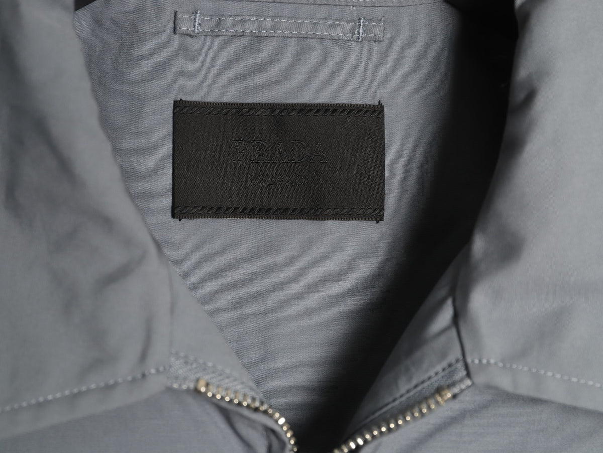Prada Gray PRD Chest-Letter Zip Jacket