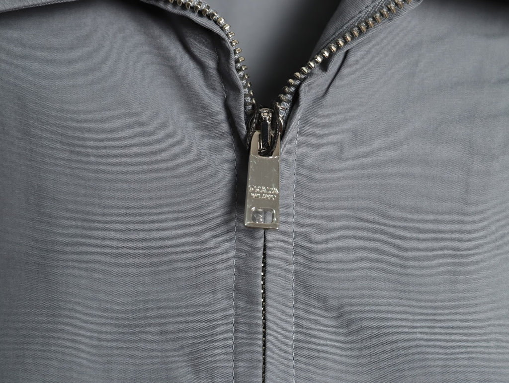 Prada Gray PRD Chest-Letter Zip Jacket