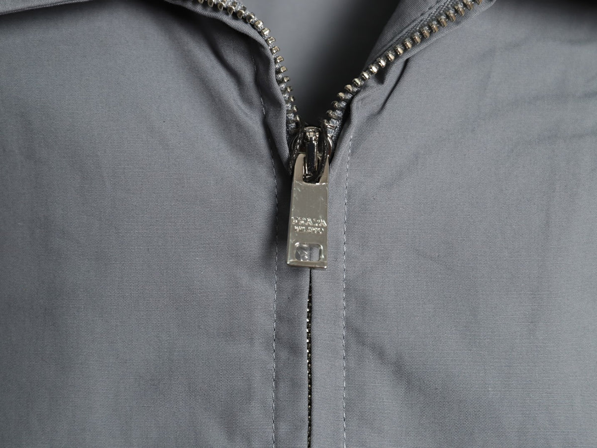 Prada Gray PRD Chest-Letter Zip Jacket
