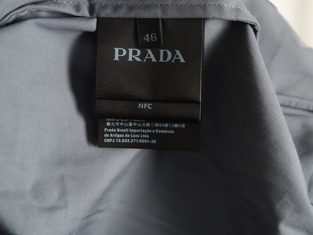 Prada Gray PRD Chest-Letter Zip Jacket