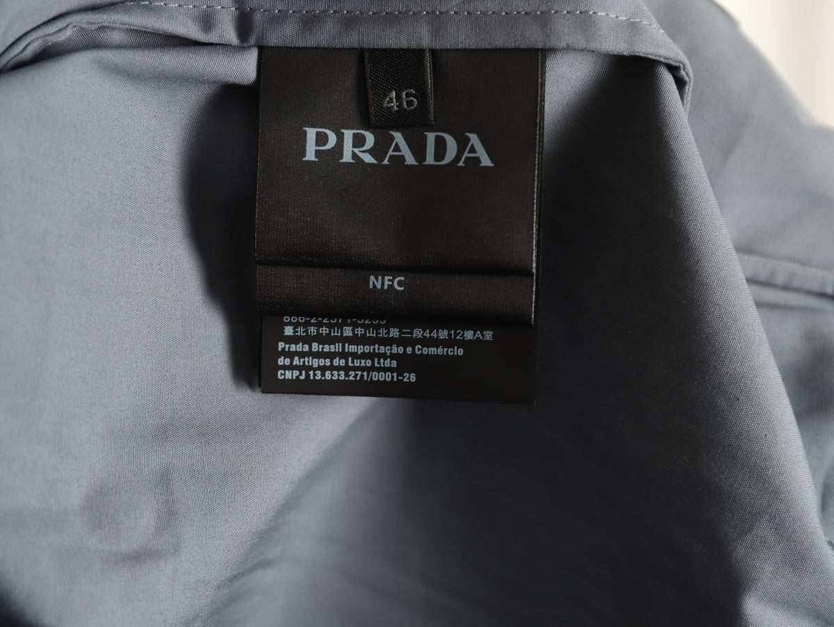 Prada Gray PRD Chest-Letter Zip Jacket