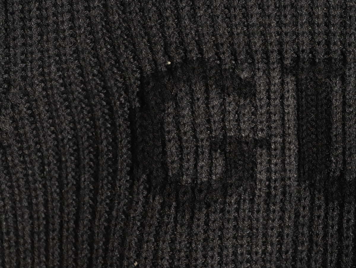 Gucci Black Tonal Chest-Letter Ribbed Crewneck Sweater