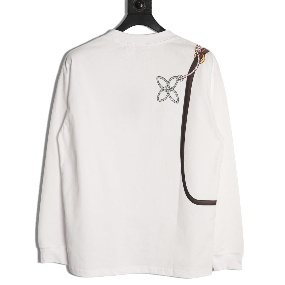 Louis Vuitton White Crossbody Bag Graphic Long-Sleeve T-Shirt