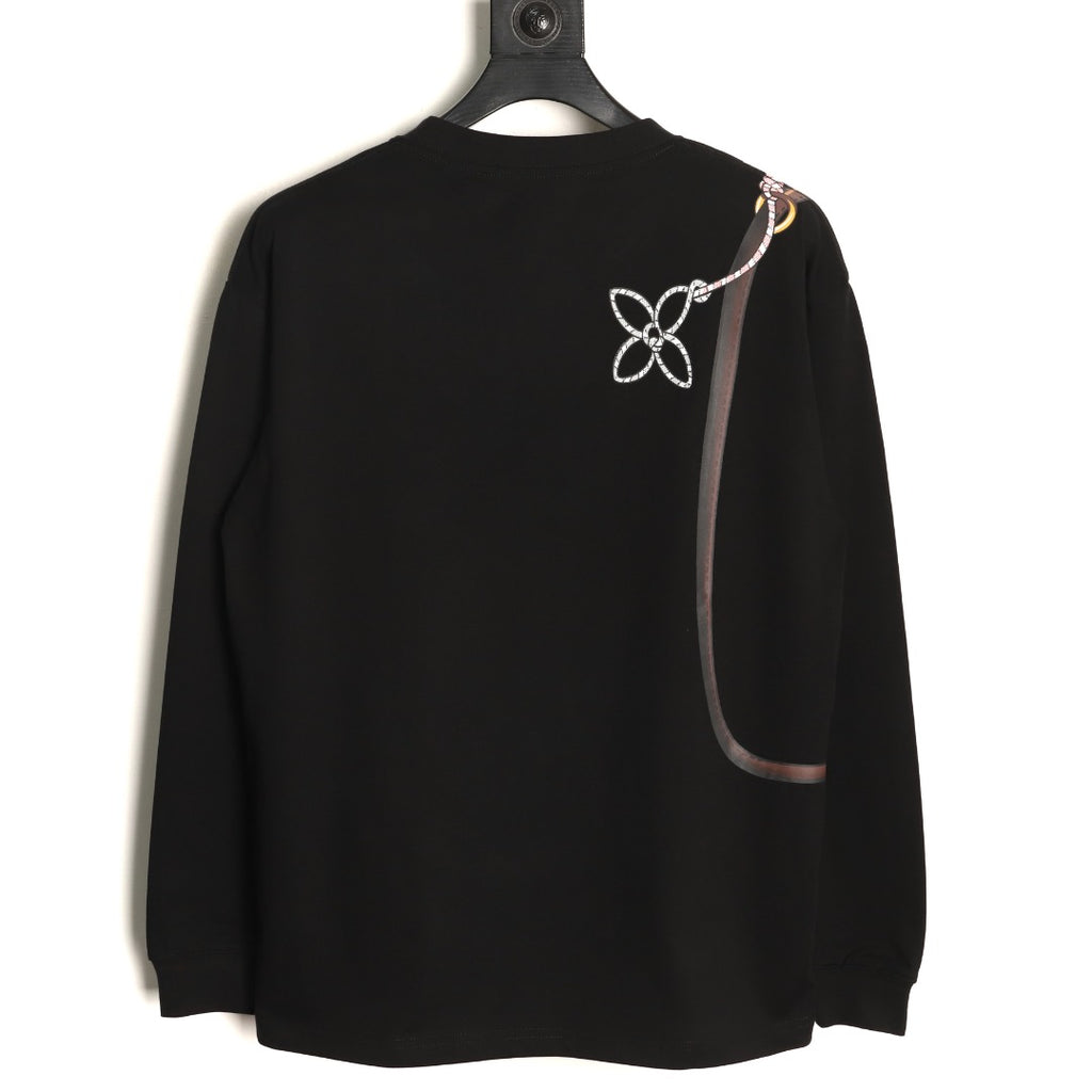 Louis Vuitton Black Crossbody Bag Graphic Long-Sleeve T-Shirt