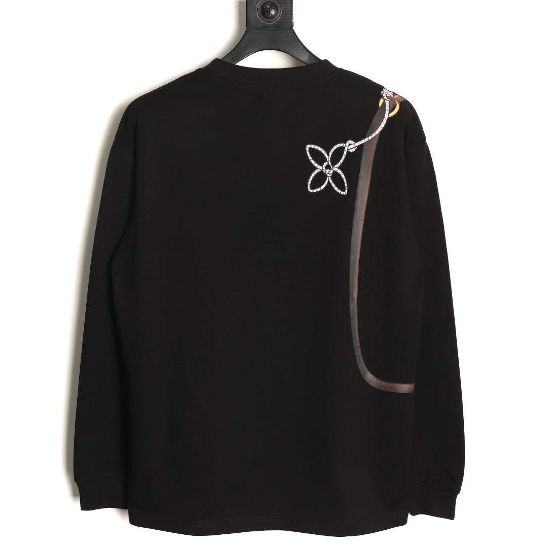 Louis Vuitton Black Crossbody Bag Graphic Long-Sleeve T-Shirt