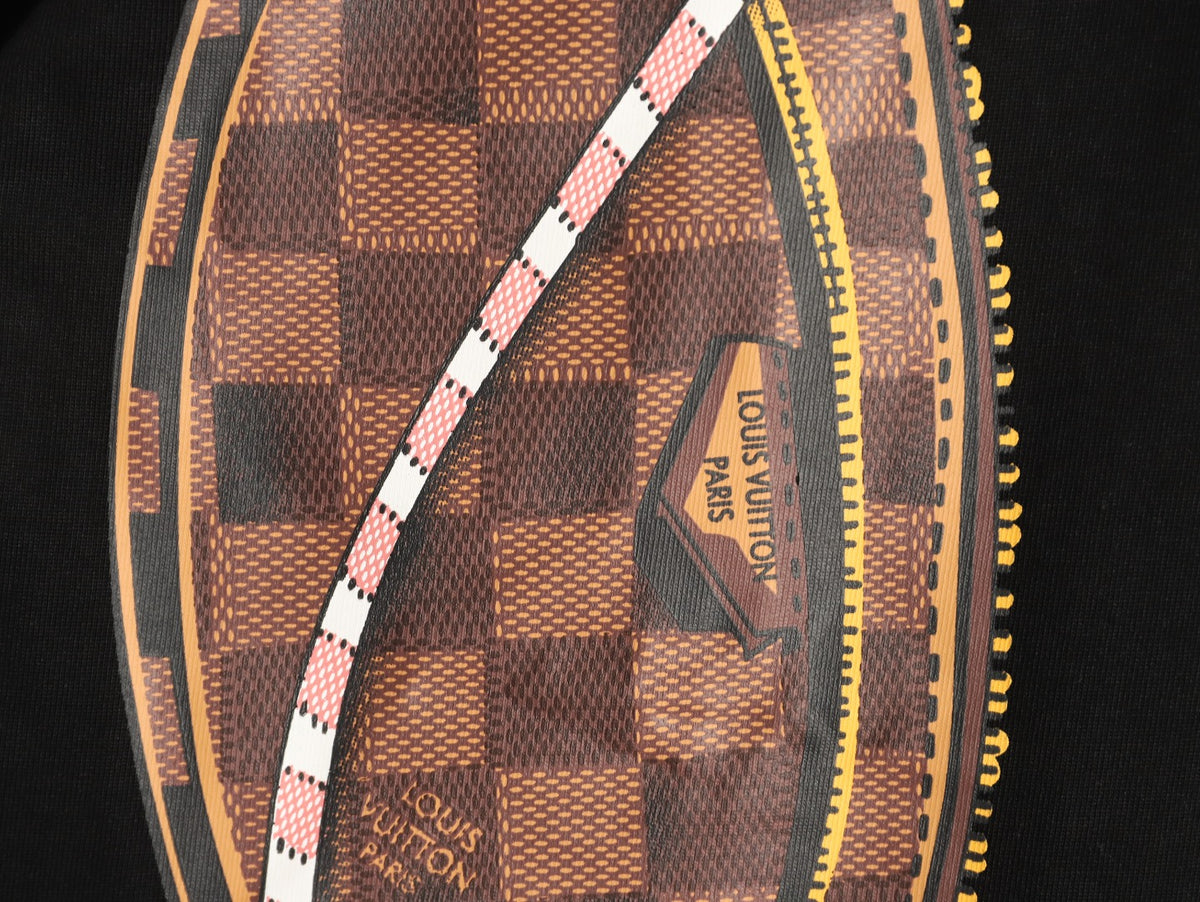 Louis Vuitton Black Crossbody Bag Graphic Long-Sleeve T-Shirt