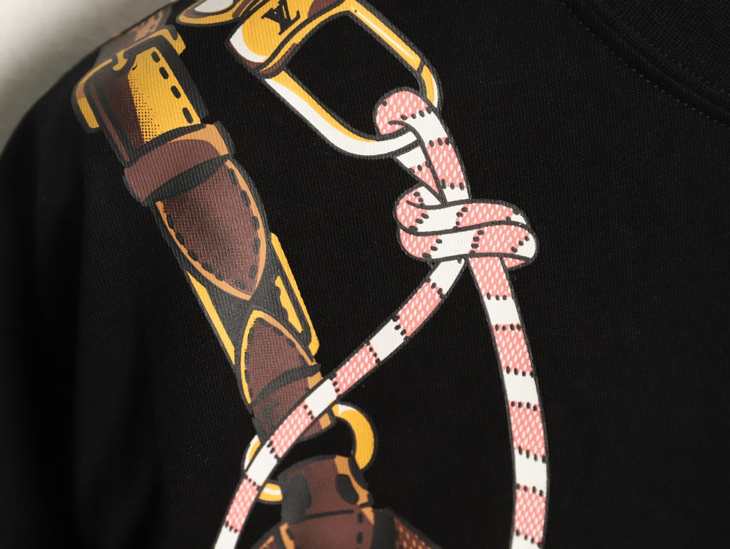 Louis Vuitton Black Crossbody Bag Graphic Long-Sleeve T-Shirt