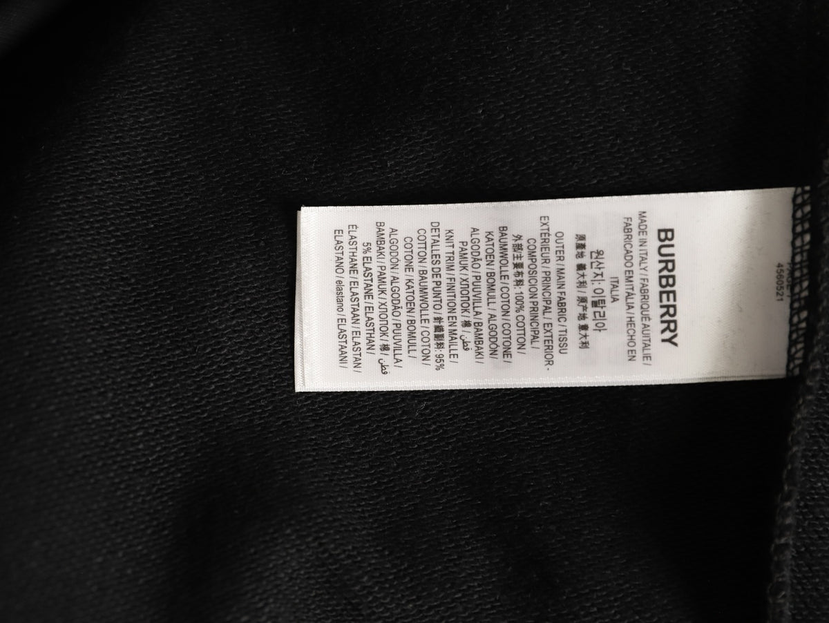 Burberry Black TB-Motif Beige Check-Panel Zip Hoodie Jacket